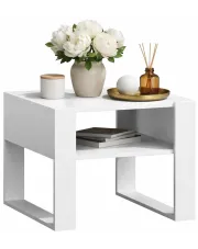 Biała kwadratowa ława kawowa - Martela w sklepie Edinos.pl