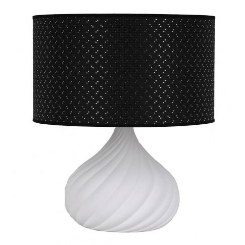 Biało-czarna lampa stołowa z abażurem S612-Hares
