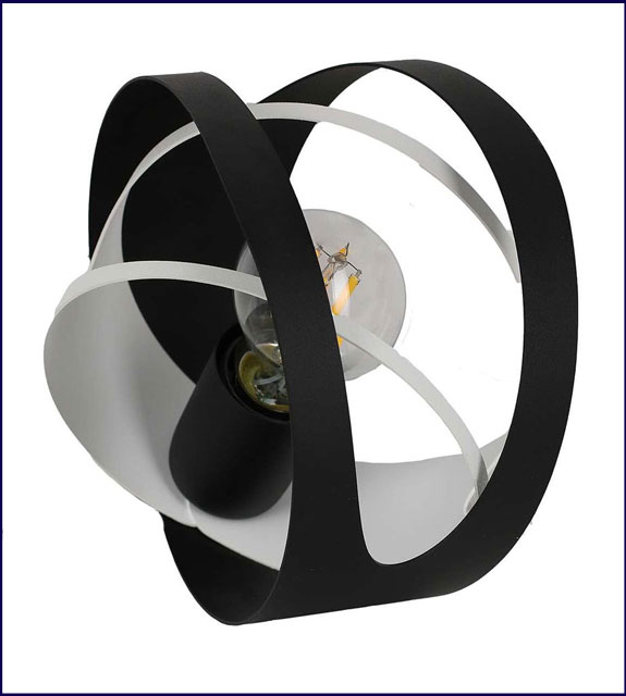 Biało-czarna designerska loftowa lampa stołowa z metalu S618-Biva