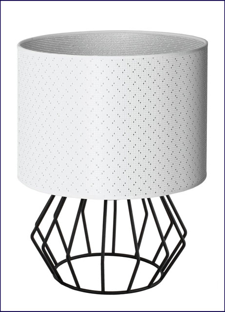 Czarna druciana lampka nocna z białym abażurem S623-Heox