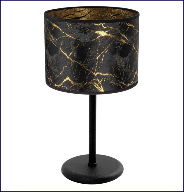 Czarna lampka nocna z marmurowym wzorem S629-Porsa