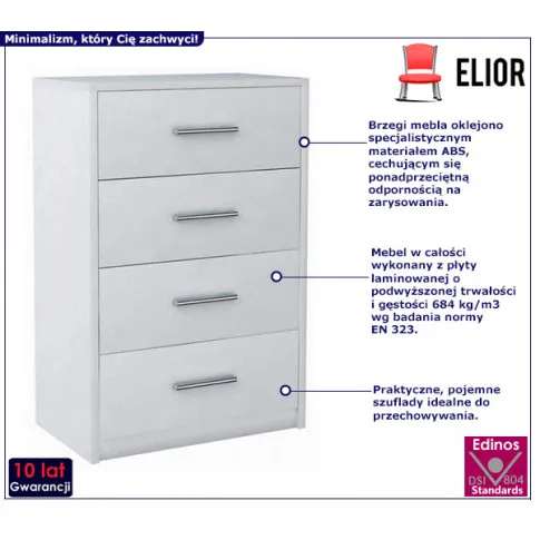 Wysoka komoda Migres 3X biała
