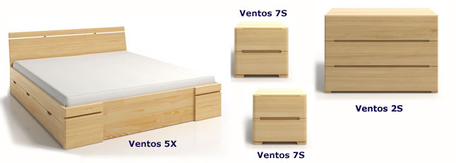 Zestaw mebli drewnianych do sypialni Ventos 4G