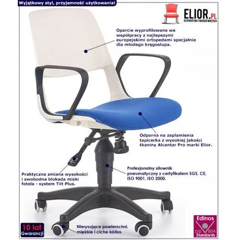 Fotografia Fotel młodzieżowy Rutt - niebieski z kategorii Siedziska dla dzieci i młodzieży