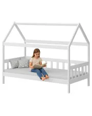 Białe sosnowe łóżko domek dla dziecka - Laros 3X 180x80 cm w sklepie Edinos.pl