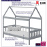 Infografika dziecięcego szarego łóżka domek z materacem dada 3x