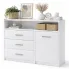 Biała komoda z szufladami i półkami - Nemeso 4X