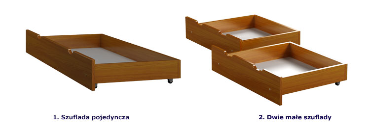 Szuflady do wyboru w drewnianym łóżku dziecięcym Dada 4X