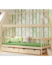 Drewniane łóżko dziecięce z 2 szufladami, wanilia - Dada 4X 160x80 cm w sklepie Edinos.pl