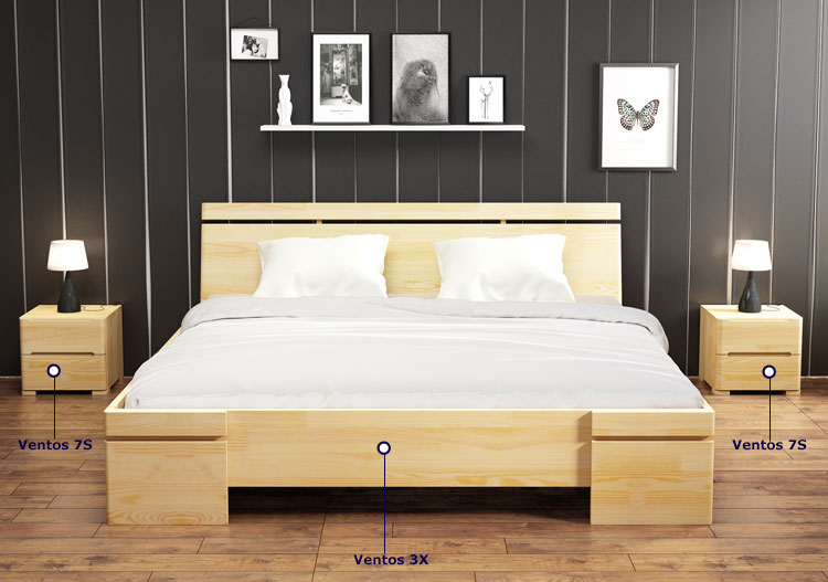 Drewniany zestaw nowoczesnych mebli do sypialni Ventos 5G