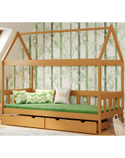 Łóżko domek drewniane z szufladami, olcha - Dada 4X 180x80 cm w sklepie Edinos.pl