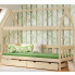 Łóżko dla dziecka w kształcie domku z szufladami, wanilia - Dada 4X 180x80 cm