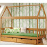 drewniane łóżko dziecięce domek z materacem dada 4x