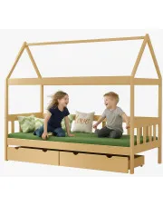 Skandynawskie łóżko dla dziecka z materacem i szufladami sosna - Laros 4X 190x90 cm w sklepie Edinos.pl