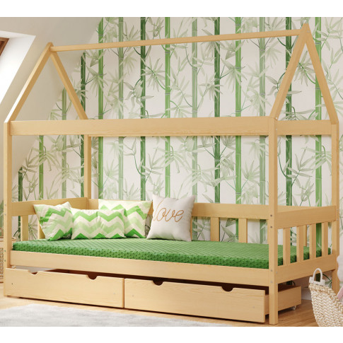 drewniane łóżko dziecięce w kształcie domku dada 4x