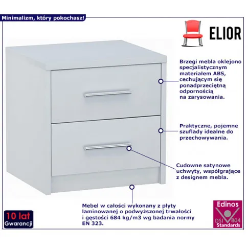 Minimalistyczna szafka nocna Karos biała