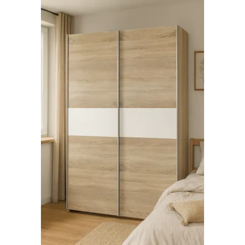 Szczegółowe zdjęcie nr 4 produktu Szafa przesuwna Kaloe S1 - dąb sonoma - biała