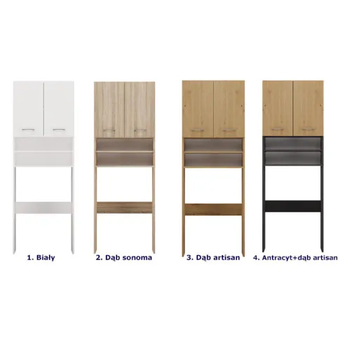 Szczegółowe zdjęcie nr 4 produktu Regał na pralkę z szafką Defis - biały