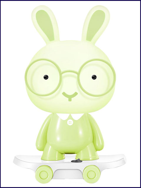 Zielona dziecięca lampka nocna w kształcie królika S636-Elva