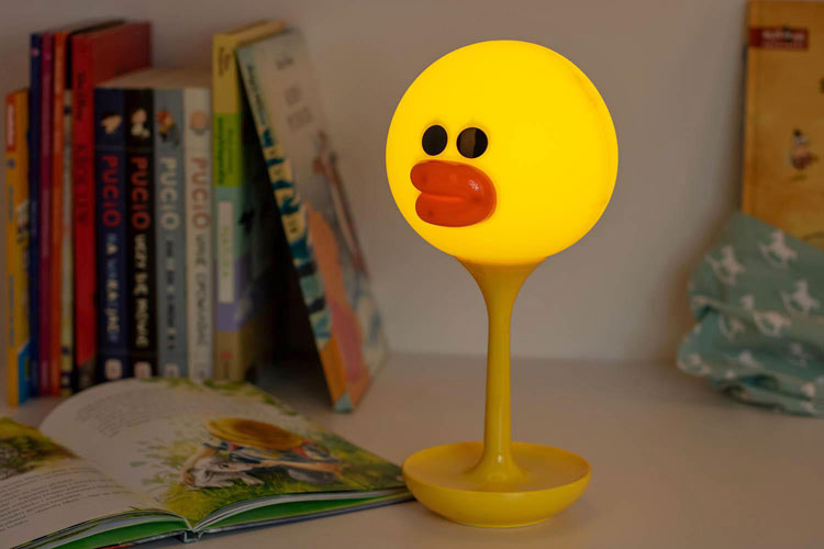 Żółta lampka nocna stołowa kaczuszka do pokoju dziecka P465-Nario