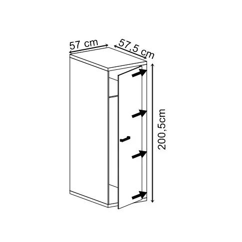wymiary szafy jednodrzwiowej Inga 4X