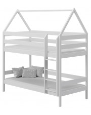 Białe skandynawskie łóżko piętrowe dla dzieci - Zuzu 3X 160x80 cm w sklepie Edinos.pl