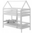 Białe skandynawskie łóżko piętrowe domek dla dzieci - Zuzu 3X 160x80 cm