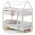 Białe skandynawskie łóżko piętrowe domek dla dzieci - Delisa 3X 160x80 cm