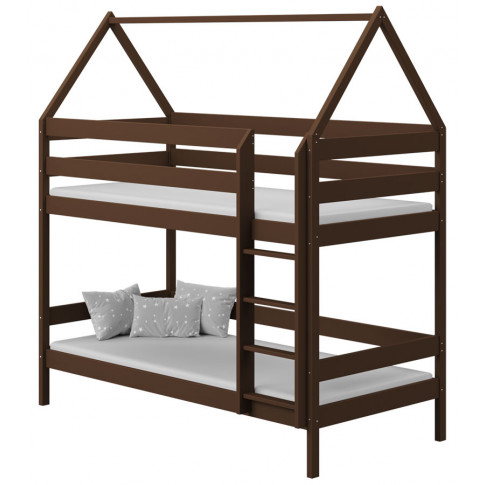 brązowe łóżko piętrowe domek dla dzieci zuzu 3x