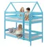 Niebieskie łóżko piętrowe domek dla rodzeństwa - Delisa 3X 160x80 cm