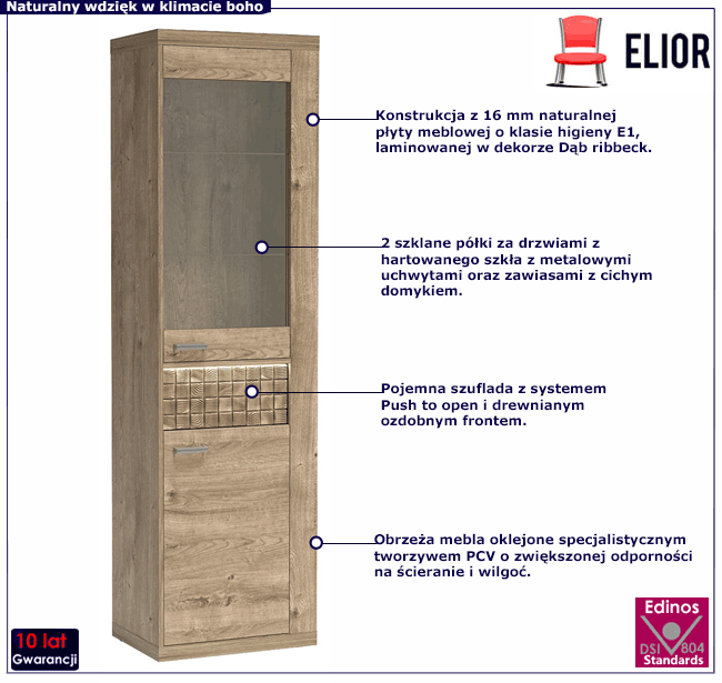 Wąska witryna do salonu Leticia 6X