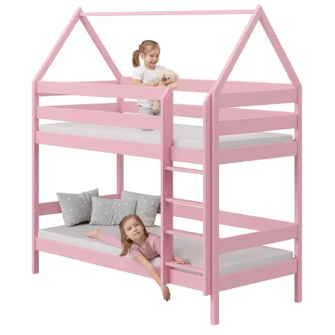 rozowe pietrowe lozko dla 2 dzieci zuzu 3x min