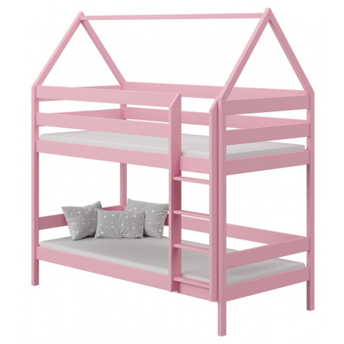 różowe piętrowe łóżko dla 2 dzieci zuzu 3x