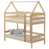 Piętrowe łóżko domek dla 2 dzieci, sosna - Zuzu 3X 160x80 cm