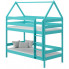 Piętrowe łóżko domek dla dzieci w stylu skandynawskim, turkus - Zuzu 3X 160x80 cm