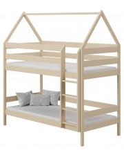 Łóżko domek piętrowe dla 2 dzieci, waniliowy - Zuzu 3X 160x80 cm w sklepie Edinos.pl