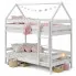 Białe piętrowe łóżko domek do dziecięcej sypialni - Delisa 3X 180x80 cm