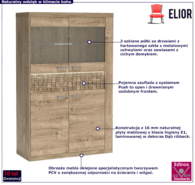 szaeroka witryna do salonu Leticia 7X