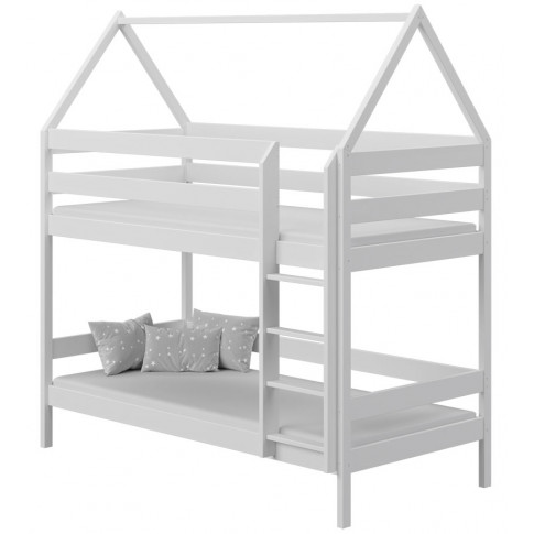 białe piętrowe łóżko domek dla rodzeństwa zuzu 3x