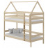 Łóżko piętrowe domek dla rodzeństwa z drabinka i materacami, waniliowy - Zuzu 3X 180x90 cm