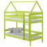 Zielone drewniane łóżko piętrowe domek dla dwójki dzieci - Zuzu 3X 180x90 cm