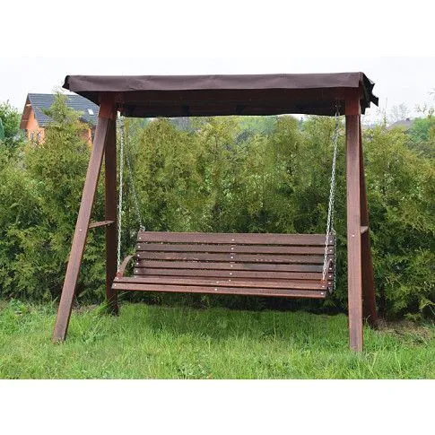 Szczegółowe zdjęcie nr 4 produktu Huśtawka ogrodowa drewniana Kaori 4X orzech - 160cm