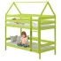 Zielone łóżko przypominające domek z materacami - Delisa 3X 200x90 cm