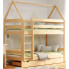 Łóżko piętrowe domek drewniane z szufladami, sosna - Zuzu 4X 160x80 cm