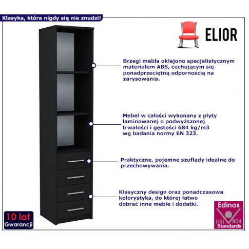 Wysoki regał Ruler 4X czarny