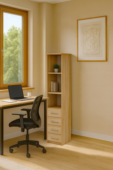 Wizualizacja regału Tymria dąb sonoma