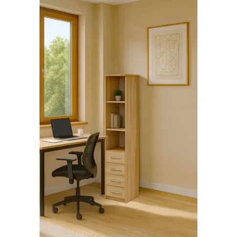 Wizualizacja regału Tymria dąb sonoma