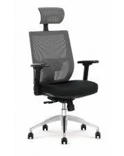 Szaro-czarny obrotowy ergonomiczny fotel biurowy z systemem multiblock - Toris  w sklepie Edinos.pl