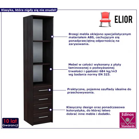 Wysoki regał Ruler 4X wenge