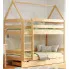 Dziecięce łóżko piętrowe domek 2-osobowe z szufladami, sosna - Zuzu 4X 180x80 cm